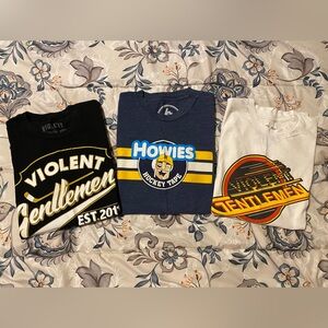 Lot of 3 Hockey T-shirts - Adult Small